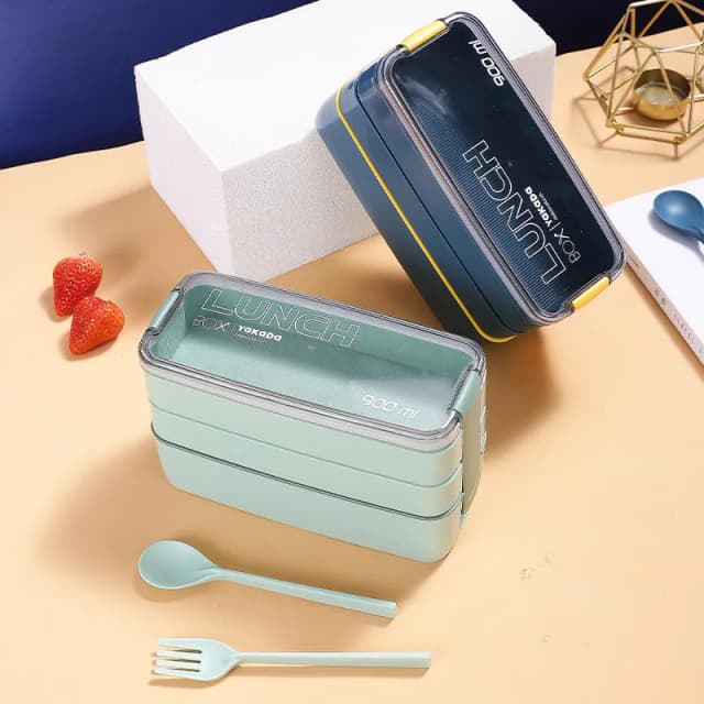 japanese-style-750ml-portable-plastic-two-layer-lunch-box