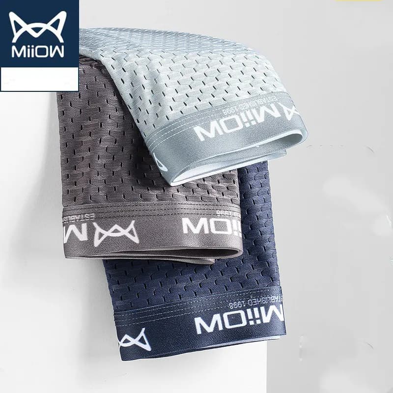 MiiOW Breathable Antibacterial Ice Silk Boxer (Set of 3)