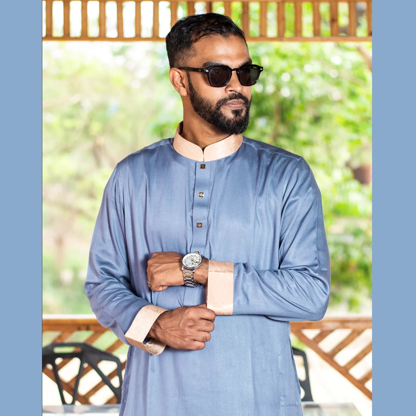 Light Gray Solid Color Premium Panjabi