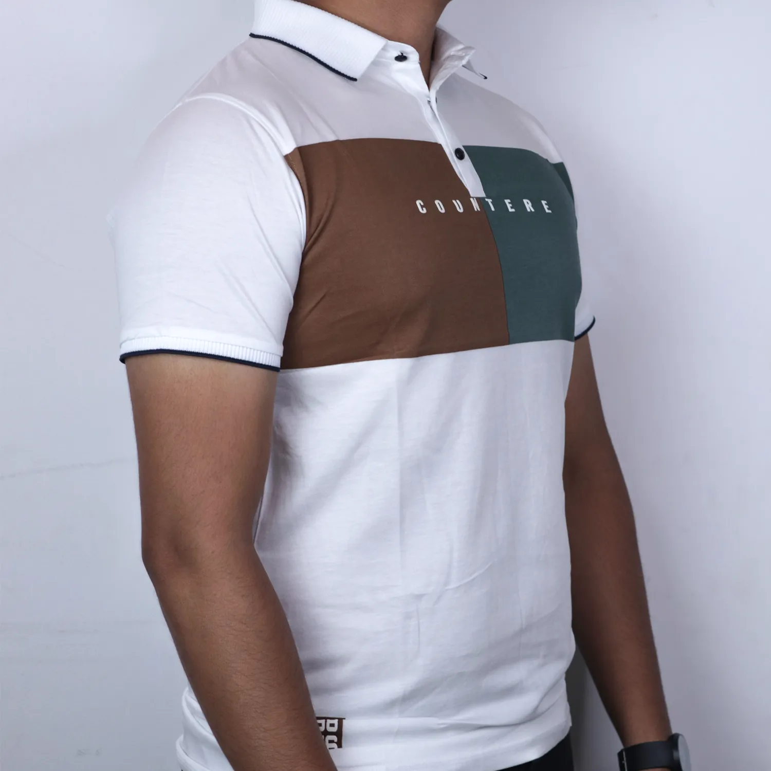 STRIDE Multi Color Block Polo T Shirt