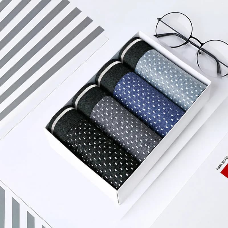 Mens ice silk mesh transparent comfortable underwear ( Set Of -4 )