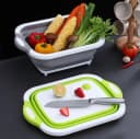 Folding cutting board basket
