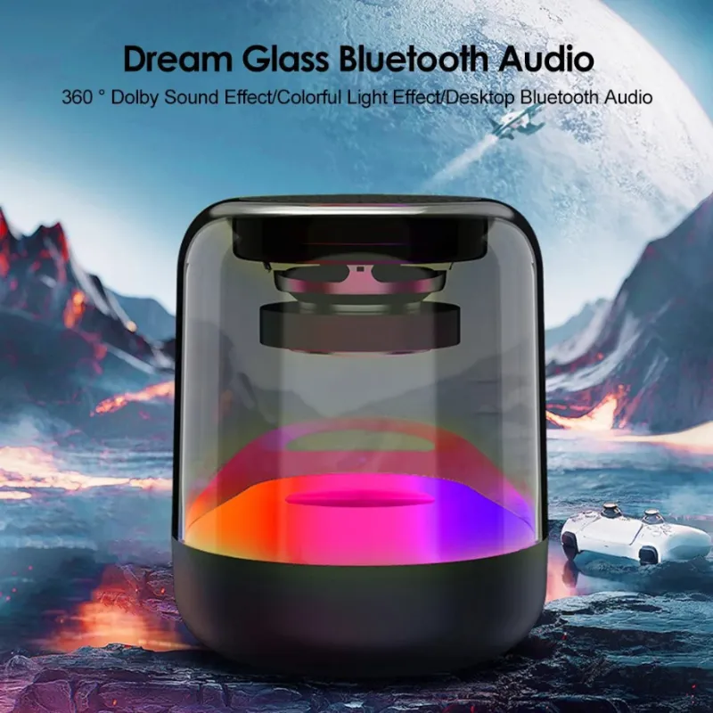 High Quality colorful glass Bluetooth speaker with Memory Slot