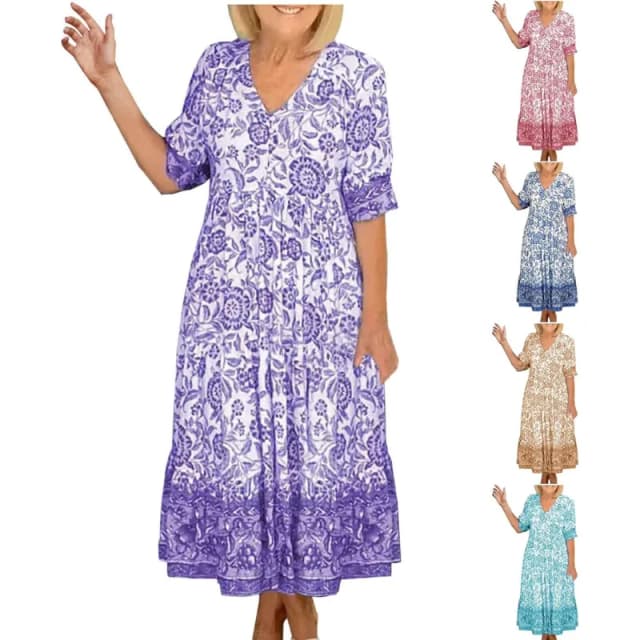 summer-soft-touch-floral-v-neck-dress