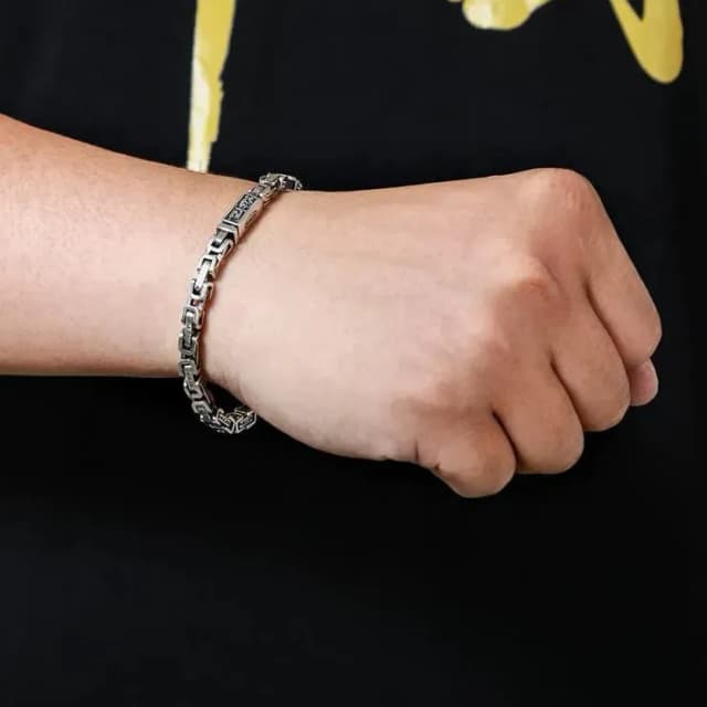 vintage-tibetan-script-silver-chain-bracelet