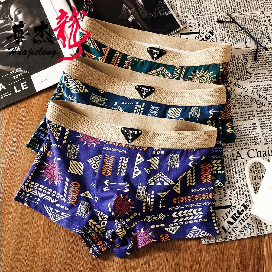 Printed Mid-Waist Underwear(set of 04)