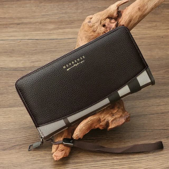 mens-retro-zipper-wallet-with-plaid-stitching