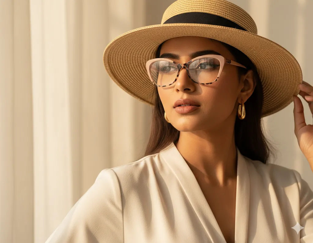 Trendy Color-Changing Cat-Eye Glasses - Tea Bean Flower