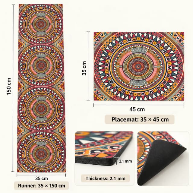mandalanest-heritage-anti-slip-table-runner-placemat-set-7-pieces