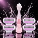 Women's 3-Layer Premium Shaving Razor Set (1 Handle + 4 Heads)
