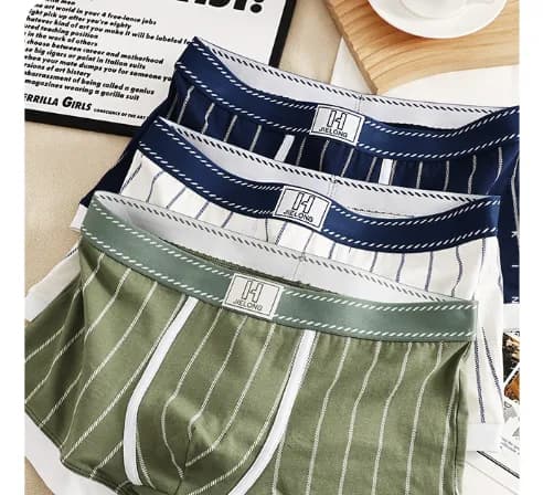 Comfort Striped Cotton Mens Underwear (set of 4)
