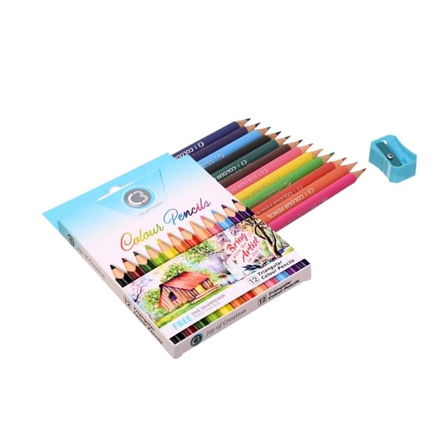 doms-c3-premium-triangular-colour-pencils-12pcs