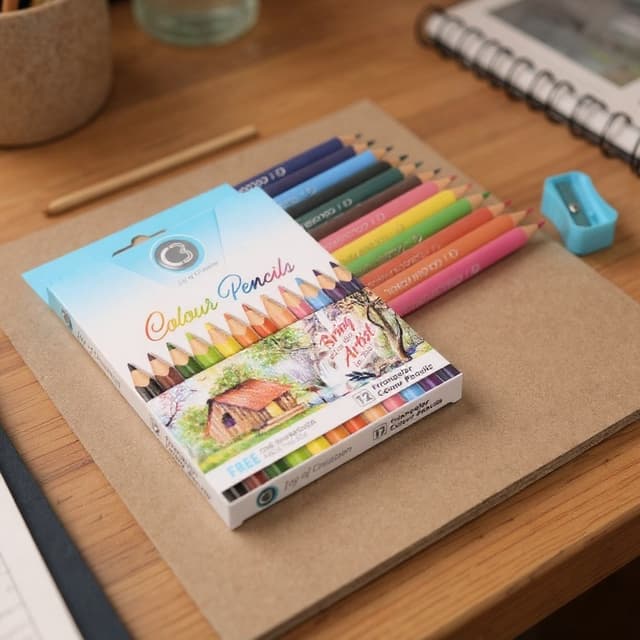 doms-c3-premium-triangular-colour-pencils-12pcs