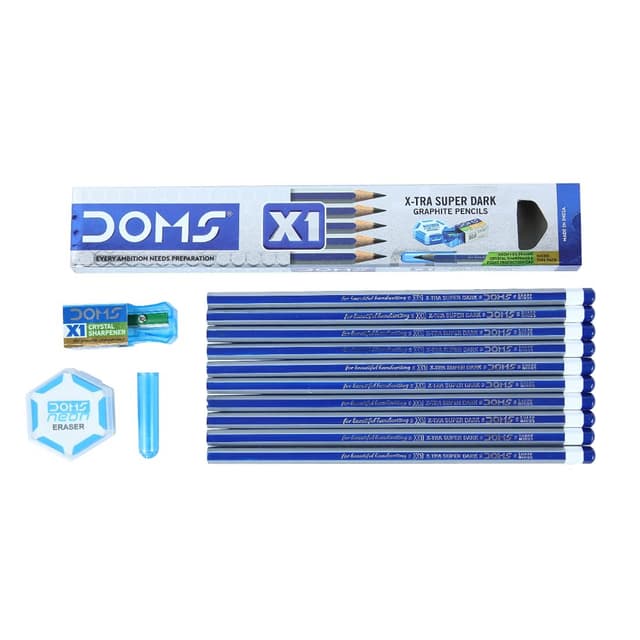 doms-x1-x-tra-dark-pencil-set-with-sharpener-eraser