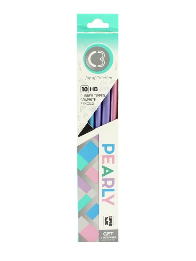 doms-c3-pearly-rubber-tipped-graphite-pencils-hb-10-pcs