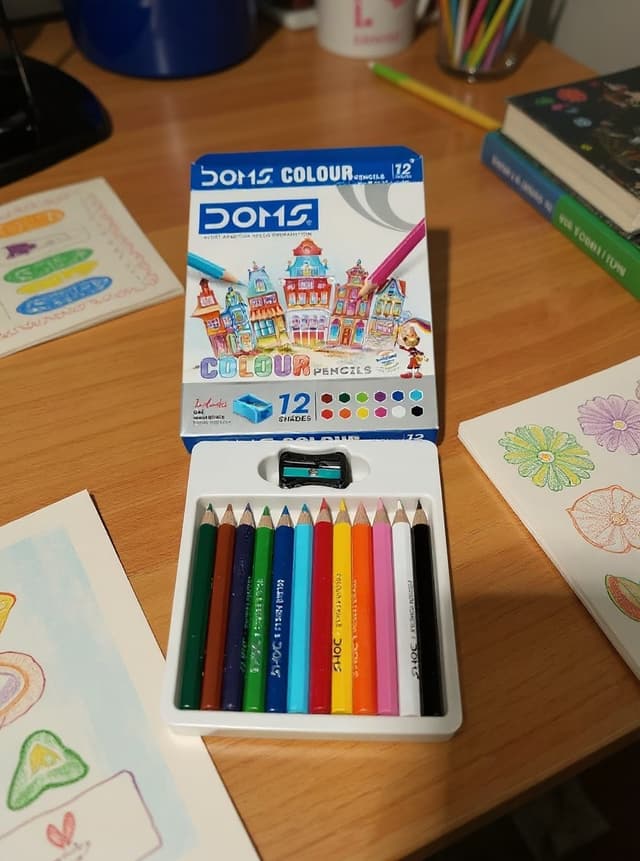 doms-colour-pencils-12-bright-shades-includes-free-sharpener-