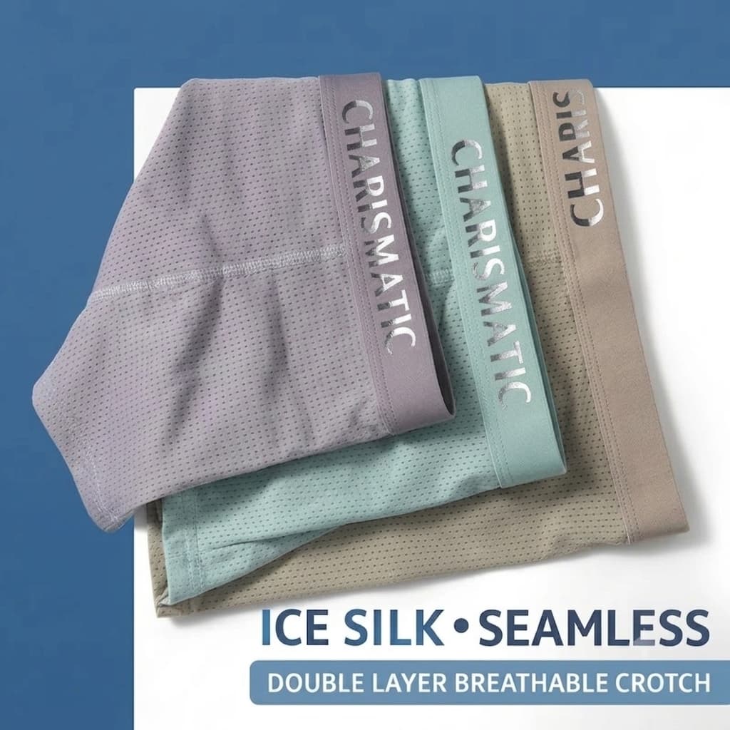 Ice Silk Breathable mesh Underwear ( Set of 3 )
