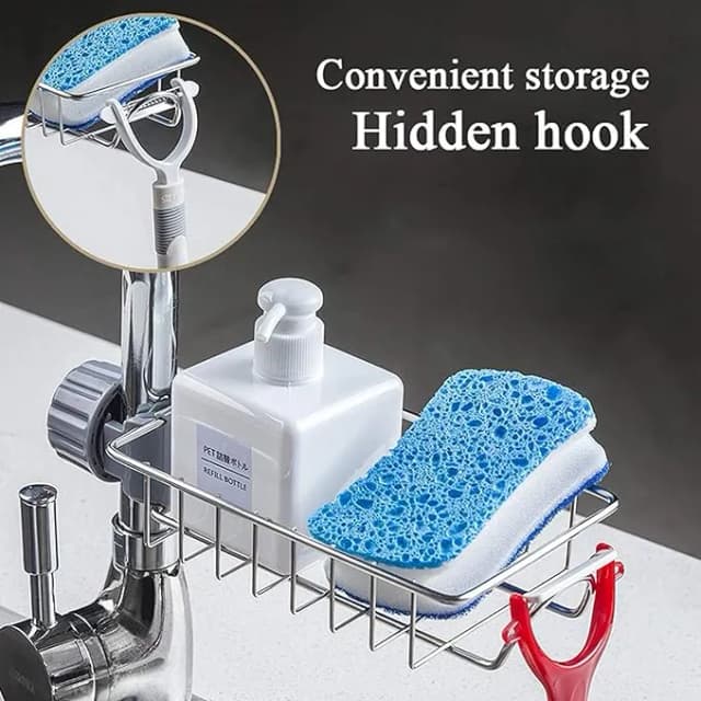 stainless-steel-kitchen-faucet-soap-sponge-holder