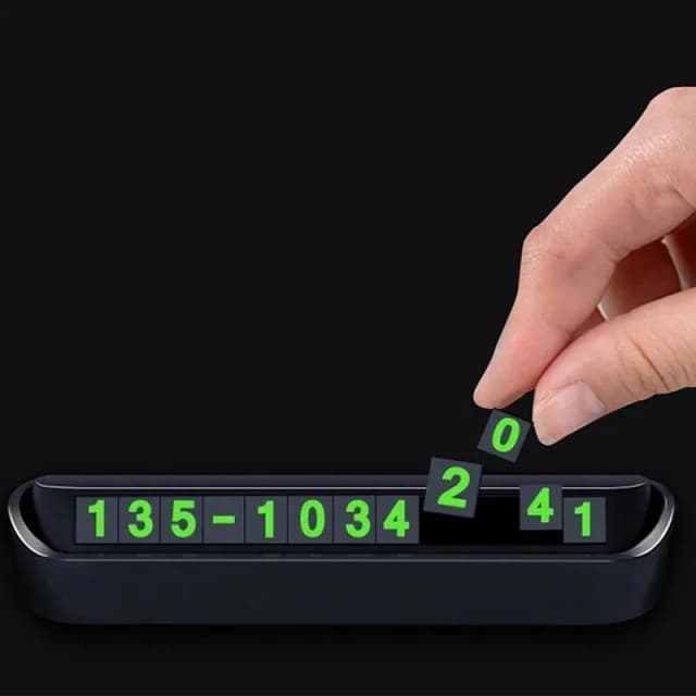 night-glowing-car-parking-phone-number-card
