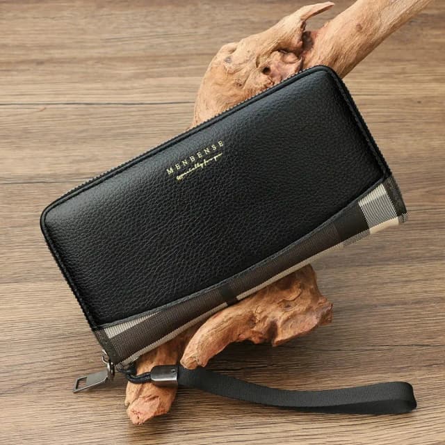 mens-retro-zipper-wallet-with-plaid-stitching