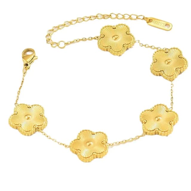 elegant-gold-floral-link-charm-bracelet