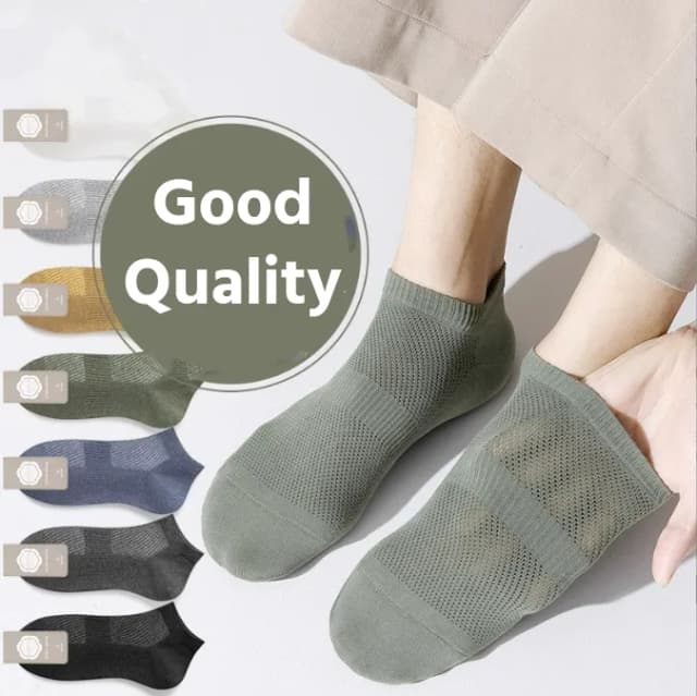 freshwalk-solid-color-mesh-edition-socks-set-of-05-